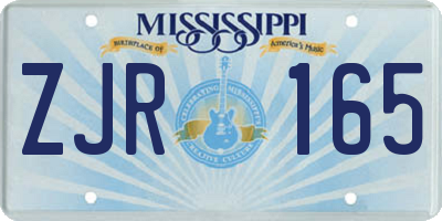 MS license plate ZJR165