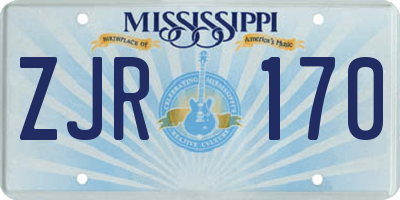 MS license plate ZJR170