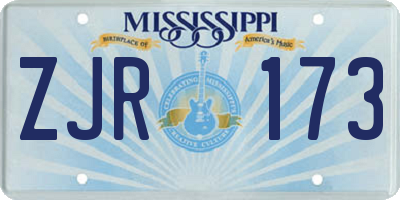 MS license plate ZJR173