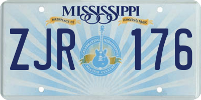 MS license plate ZJR176