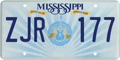 MS license plate ZJR177
