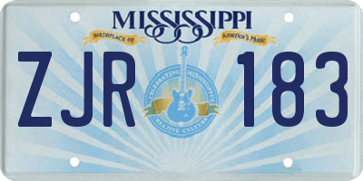 MS license plate ZJR183