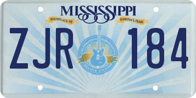 MS license plate ZJR184