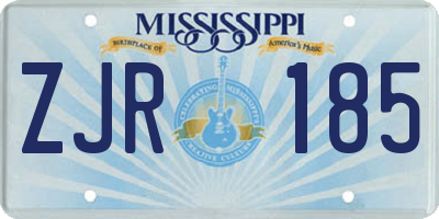 MS license plate ZJR185