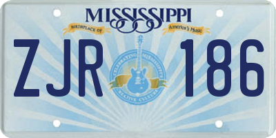 MS license plate ZJR186