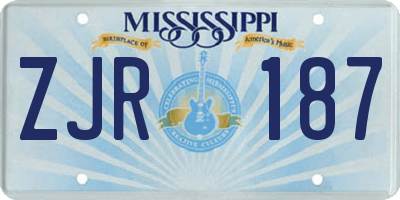 MS license plate ZJR187
