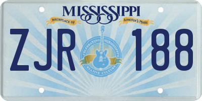 MS license plate ZJR188