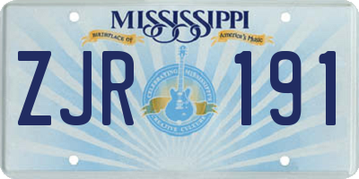 MS license plate ZJR191