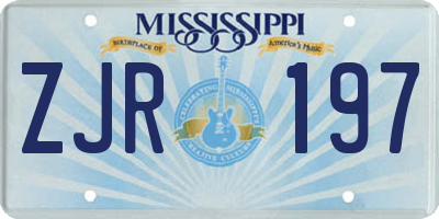 MS license plate ZJR197