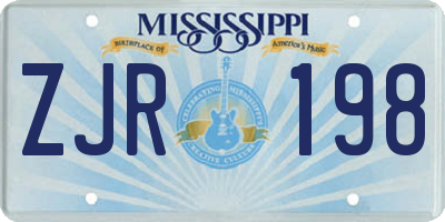 MS license plate ZJR198