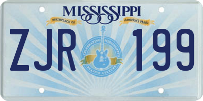 MS license plate ZJR199
