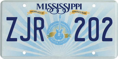 MS license plate ZJR202