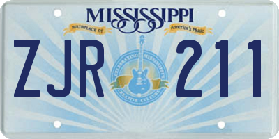 MS license plate ZJR211