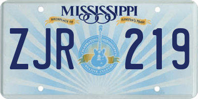 MS license plate ZJR219