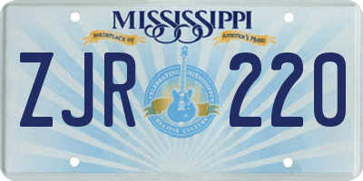 MS license plate ZJR220