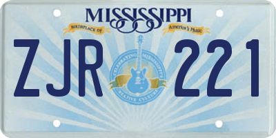 MS license plate ZJR221
