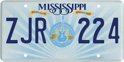 MS license plate ZJR224