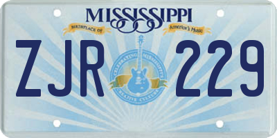 MS license plate ZJR229