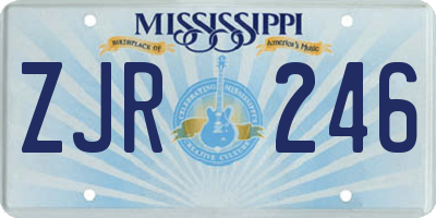 MS license plate ZJR246