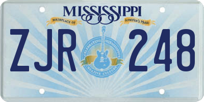 MS license plate ZJR248