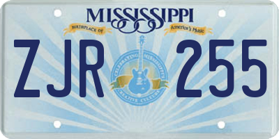 MS license plate ZJR255
