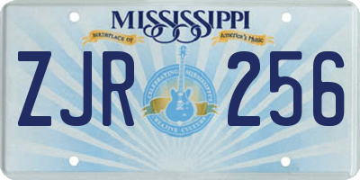 MS license plate ZJR256