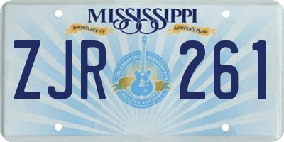 MS license plate ZJR261