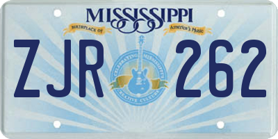 MS license plate ZJR262