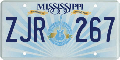 MS license plate ZJR267
