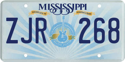 MS license plate ZJR268
