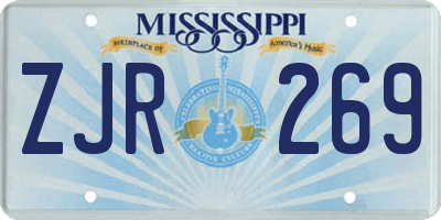MS license plate ZJR269