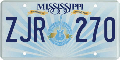 MS license plate ZJR270
