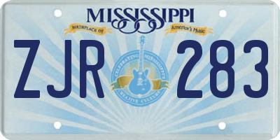 MS license plate ZJR283