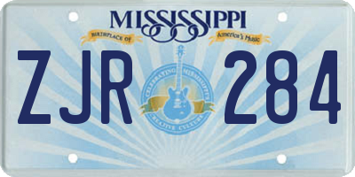 MS license plate ZJR284