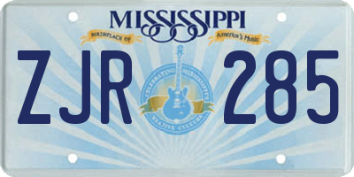 MS license plate ZJR285
