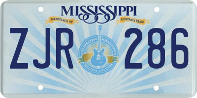 MS license plate ZJR286