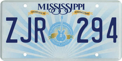 MS license plate ZJR294