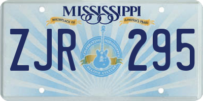 MS license plate ZJR295