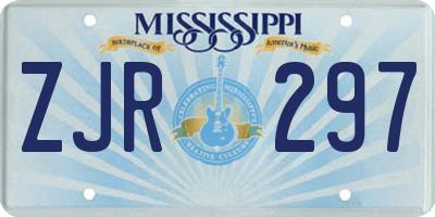 MS license plate ZJR297