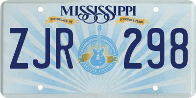 MS license plate ZJR298