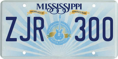 MS license plate ZJR300