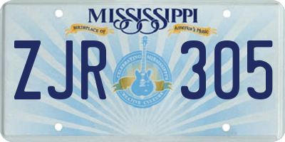 MS license plate ZJR305