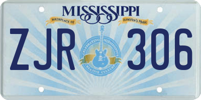 MS license plate ZJR306