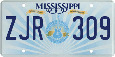 MS license plate ZJR309
