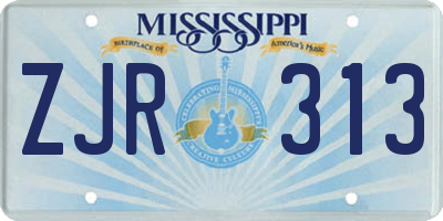 MS license plate ZJR313