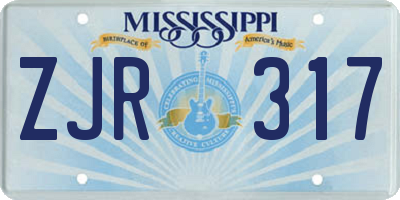 MS license plate ZJR317
