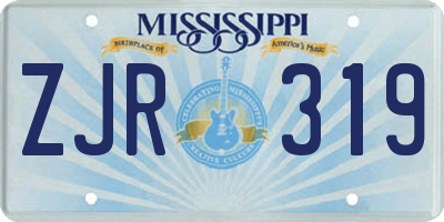 MS license plate ZJR319