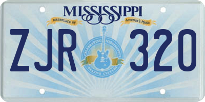 MS license plate ZJR320