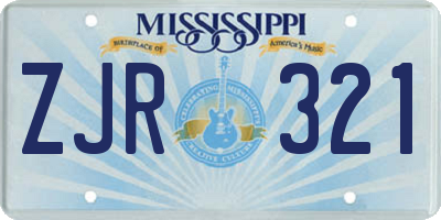 MS license plate ZJR321