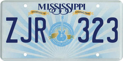 MS license plate ZJR323
